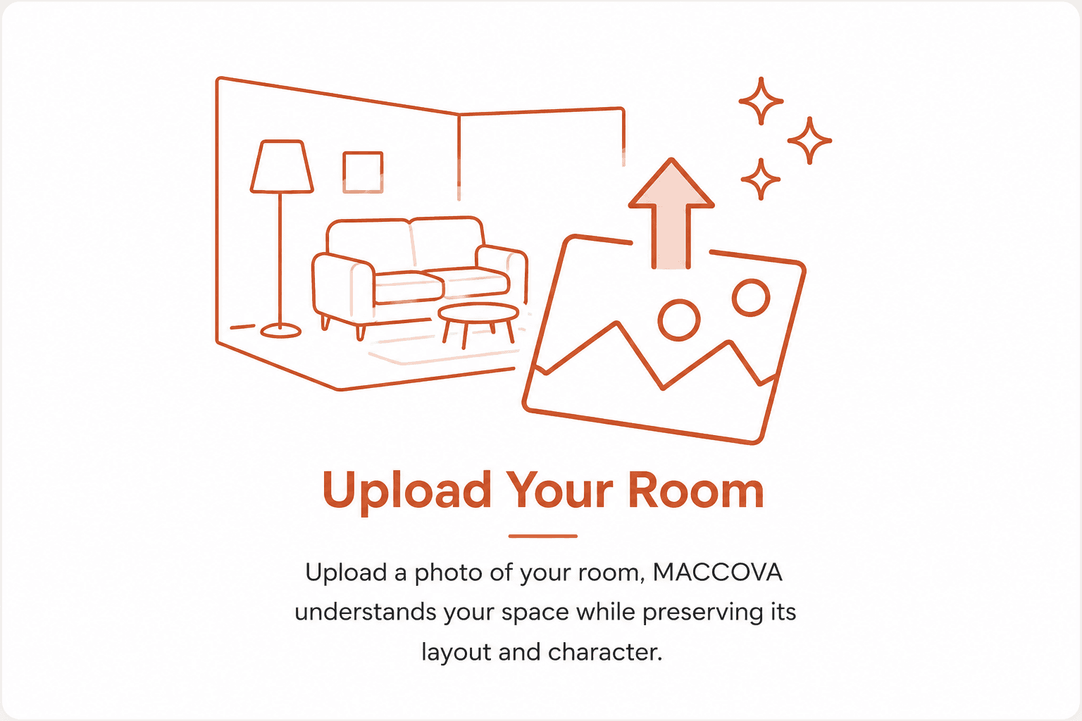 Upload Your Room — upload a room photo to MACCOVA